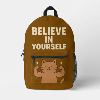 Motivierend Flex Cat - "Glaube an dich selbst" Bedruckter Rucksack