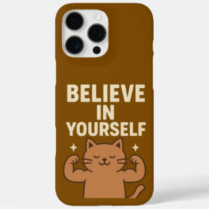 Motivierend Flex Cat - "Glaube an dich selbst" iPhone 16 Pro Max Hülle