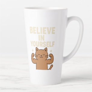 Motivierend Flex Cat - "Glaube an dich selbst" Milchtasse