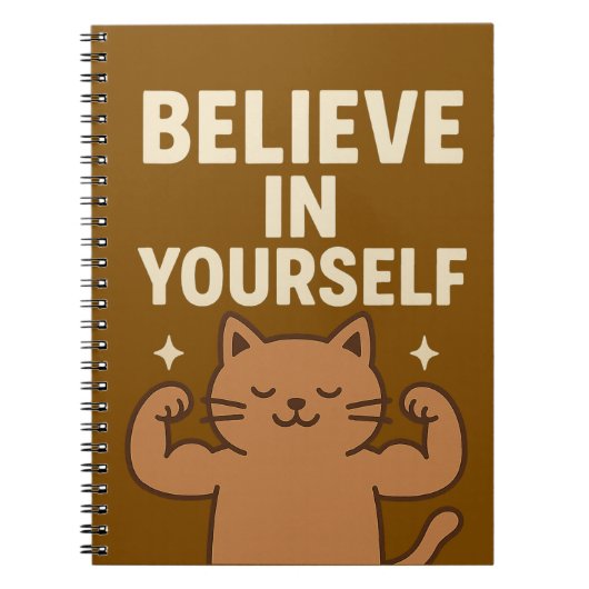 Motivierend Flex Cat - "Glaube an dich selbst" Notizblock (Vorderseite)