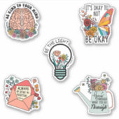 Motivierend florale Mental Health Sticker Verpacku (Vorderseite)