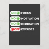 Motivierend Fokusmotivation Dedication Exceptions  Postkarte (Vorderseite)