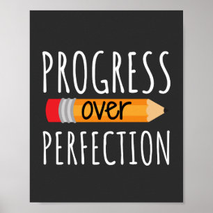 Motivierend Fortschritt über Perfektion Poster
