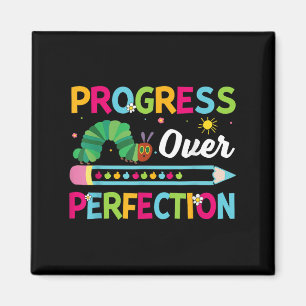 Motivierend Fortschritt über Perfektion zurück zum Magnet