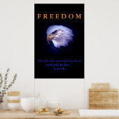 Motivierend Freedom Courage Eagle Poster Print (Küche)