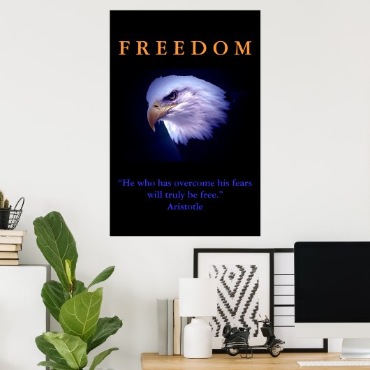 Motivierend Freedom Courage Eagle Poster Print (Heimbüro)