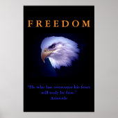 Motivierend Freedom Courage Eagle Poster Print (Vorne)