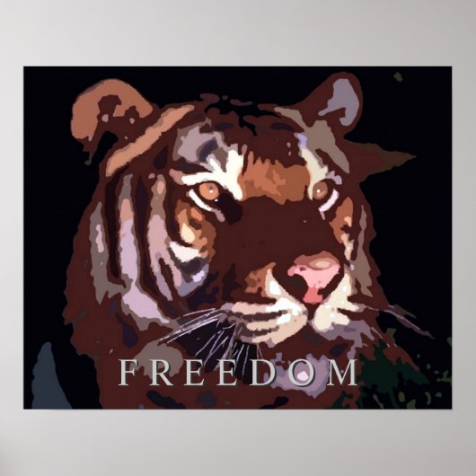 Motivierend Freedom Tiger Eyes Poster drucken (Vorne)