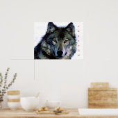 Motivierend Freedom Wolf Eyes Poster Print (Küche)