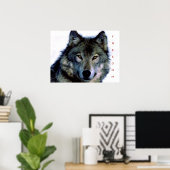 Motivierend Freedom Wolf Eyes Poster Print (Heimbüro)
