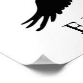 Motivierend Freiheit Adler Landung Schwarz-weiße K Poster (Ecke)