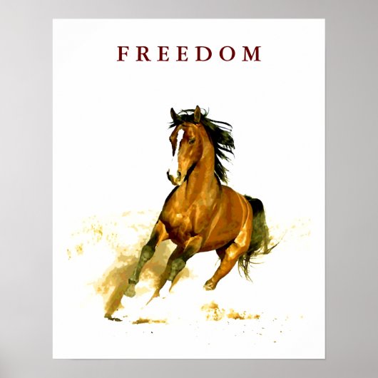 Motivierend Freiheit Running Horse Poster (Vorne)