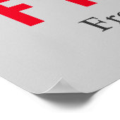 Motivierend Freiheitsangebot Wolf Pop Art Grau Rot Poster (Ecke)