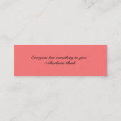 Motivierend freiwilliges Anerkennungs-Geschenk Mini Visitenkarte (Rückseite)