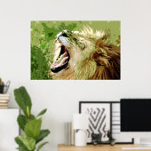 Motivierend Führung Roaring Lion Pop Art Poster (Heimbüro)