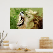 Motivierend Führung Roaring Lion Pop Art Poster (Küche)