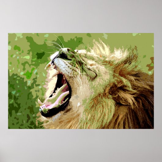 Motivierend Führung Roaring Lion Pop Art Poster (Vorne)