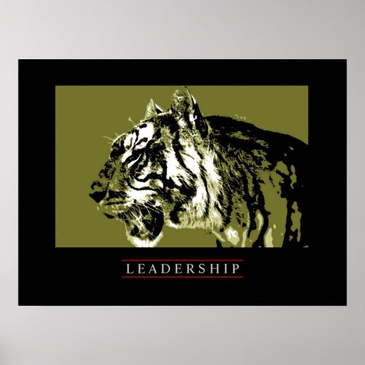 Motivierend Führung Tiger Face Poster Print (Vorne)