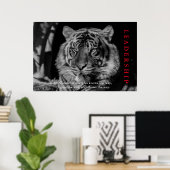 Motivierend Führung von Black & White Tiger Poster (Heimbüro)
