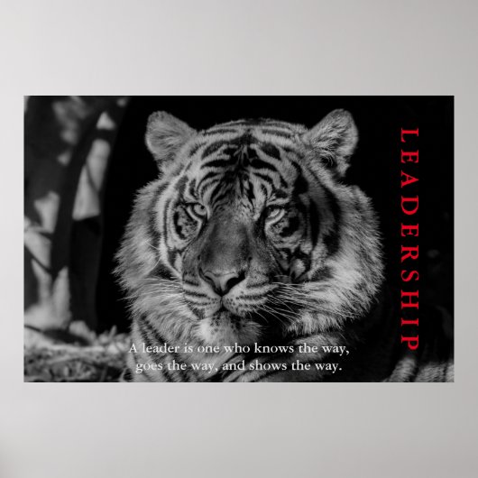 Motivierend Führung von Black & White Tiger Poster (Vorne)