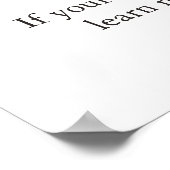 Motivierend Führung Wolf Black & White Poster (Ecke)