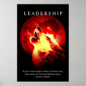Motivierend Führung Wolf Red Night Moon Poster (Vorne)