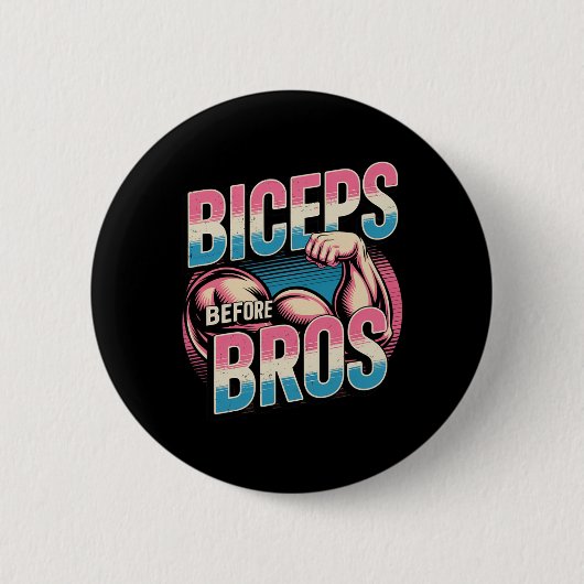Motivierend Funny Gym Spaß Biceps Gains Biceps B Button (Vorderseite)