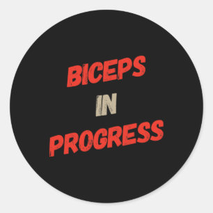 Motivierend Funny Gym Spaß Biceps Gains Biceps I Runder Aufkleber