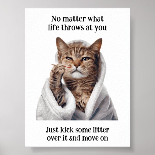 Motivierend Funny Inspiration Cat Poster (Vorne)
