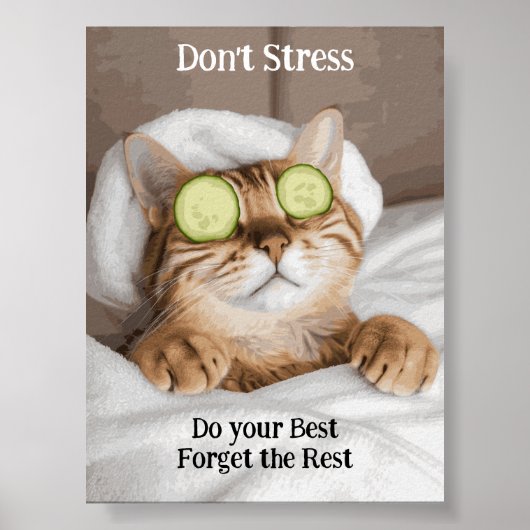 Motivierend Funny Inspiration Cat Poster (Vorne)