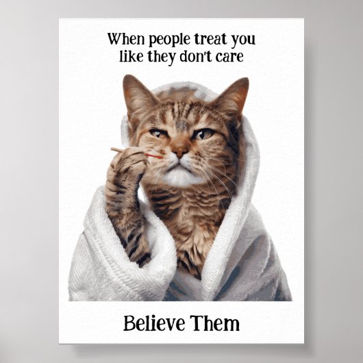 Motivierend Funny Inspiration Cat Poster (Vorne)