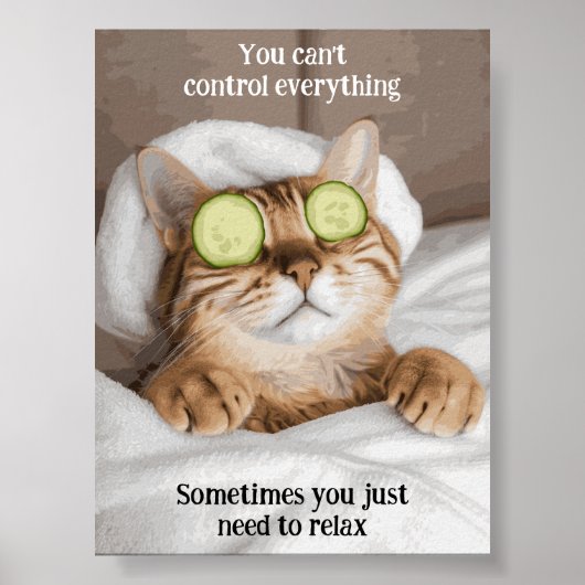 Motivierend Funny Inspiration Cat Poster (Vorne)