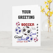 Motivierend Fußballspiel, Sportwörter Karte (Gelbe Blume)