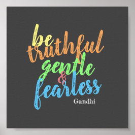 motivierend Gandhi sei ein furchtloses Zitat bunt Poster