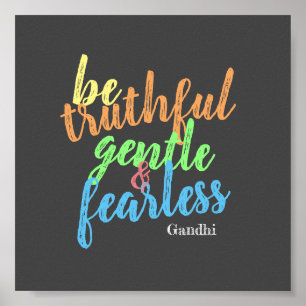 motivierend Gandhi sei ein furchtloses Zitat bunt Poster