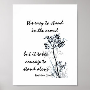 motivierend Gandhi-Zitat in Schwarzweiß Poster