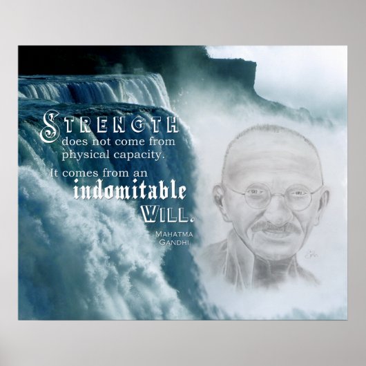 Motivierend Gandhi-Zitat Poster (Vorne)