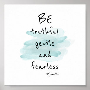 motivierend Gandhi Zitat Poster Aquarell Stil