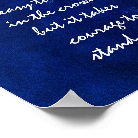 motivierend Gandhi-Zitat-Poster auf blau-weiß Poster (Ecke)