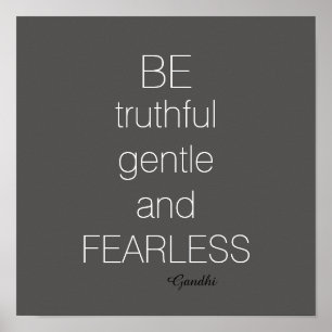 motivierend Gandhi Zitat-Poster grau-weiß Poster