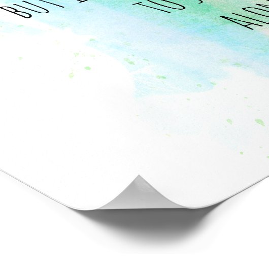 motivierend Gandhi zitiert blaue Aquarellfarbe abs Poster (Ecke)