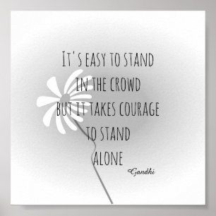 motivierend Gandhi zitiert grau und weiß Poster