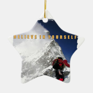 Motivierend Gebirgsbergsteiger Keramikornament