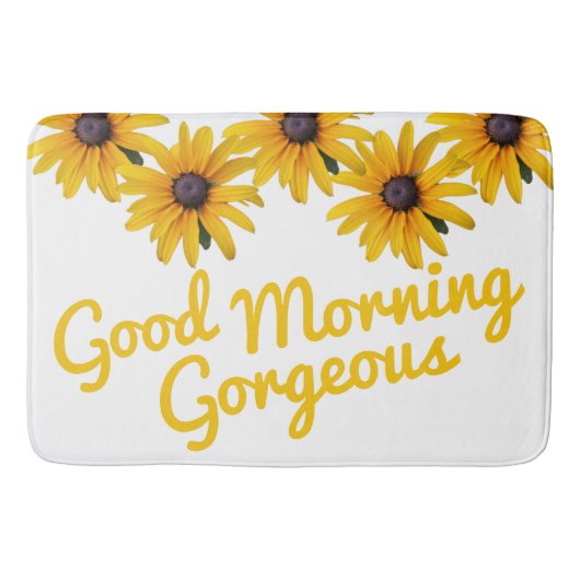 Motivierend Gelbe Blume Foto Blume Badematte (Vorderseite)