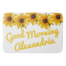 Motivierend Gelbe Blume Foto Name Badematte