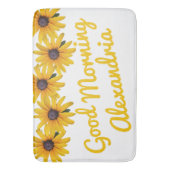 Motivierend Gelbe Blume Foto Name Badematte (Vorderseite Vertikal)