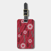 Motivierend Gepäckumbau der rosa und weißen Blume Gepäckanhänger (Vorderseite vertikal)