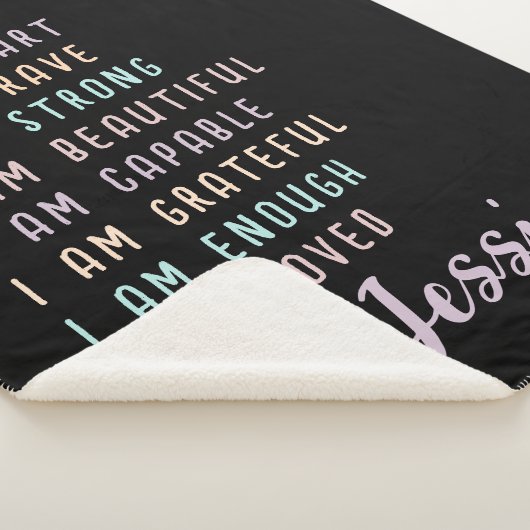 Motivierend Geschenk für Teenage Girl Black Custom Sherpadecke (3/4)