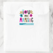 Motivierend Girly Hand Letting Zitat Runder Aufkleber (Tasche)