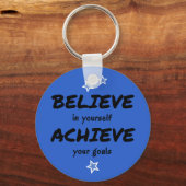 Motivierend Glaube an Blau Schlüsselanhänger (Vorderseite)